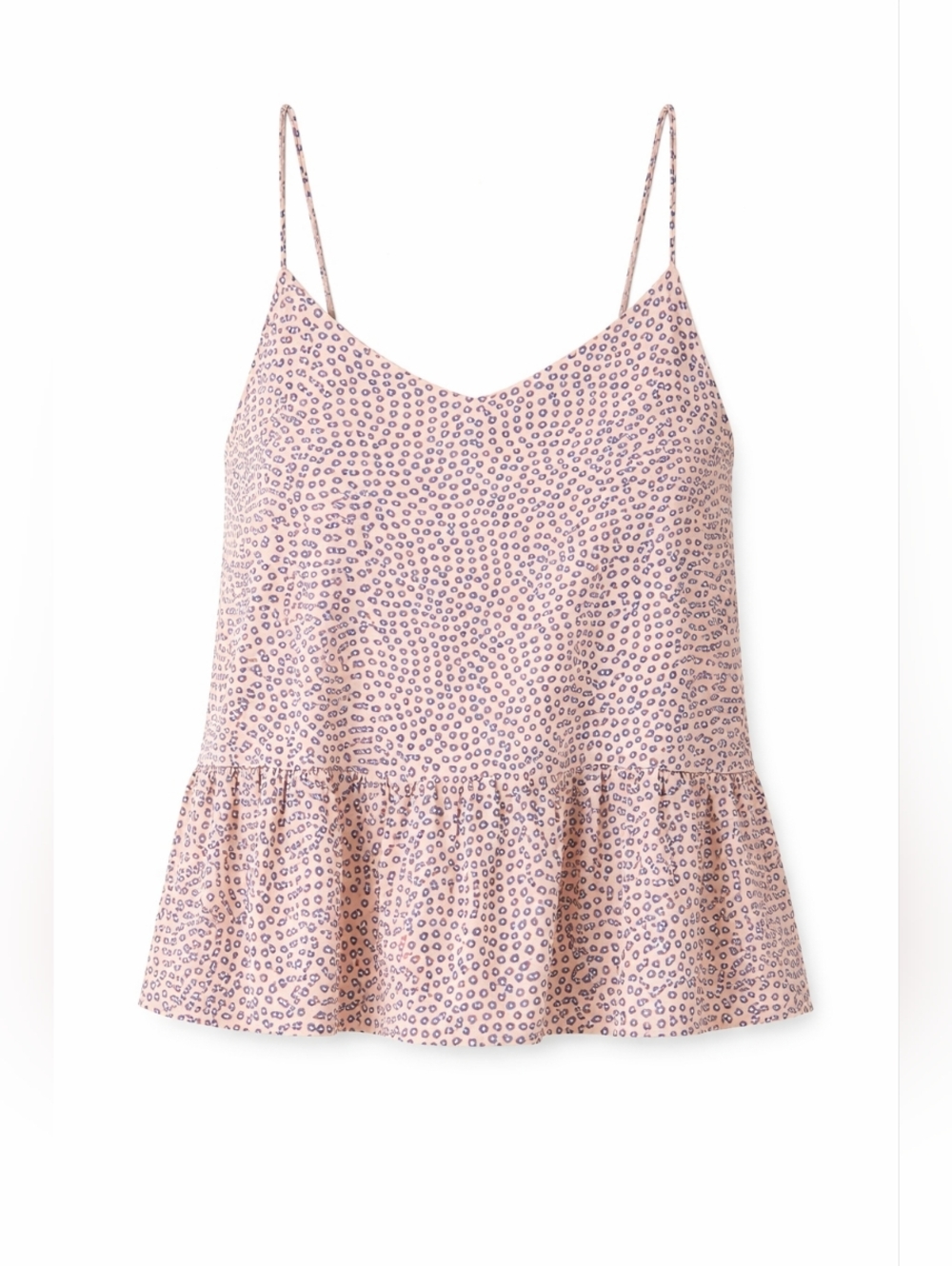 LOFT Petites Blush Pink Printed Peplum Top Size SP
